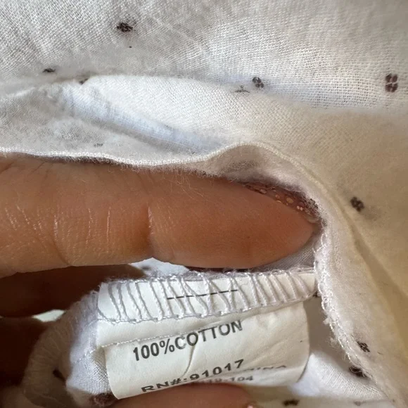 Anthropologie Solitaire White Boho Peasant Top with Rose Embroidery - Picture 10 of 10